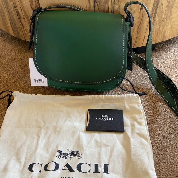 Coach Handbags - NEW~Coach 1941 58967 Saddle Bag 23 Python Snake STRAP~GREEN